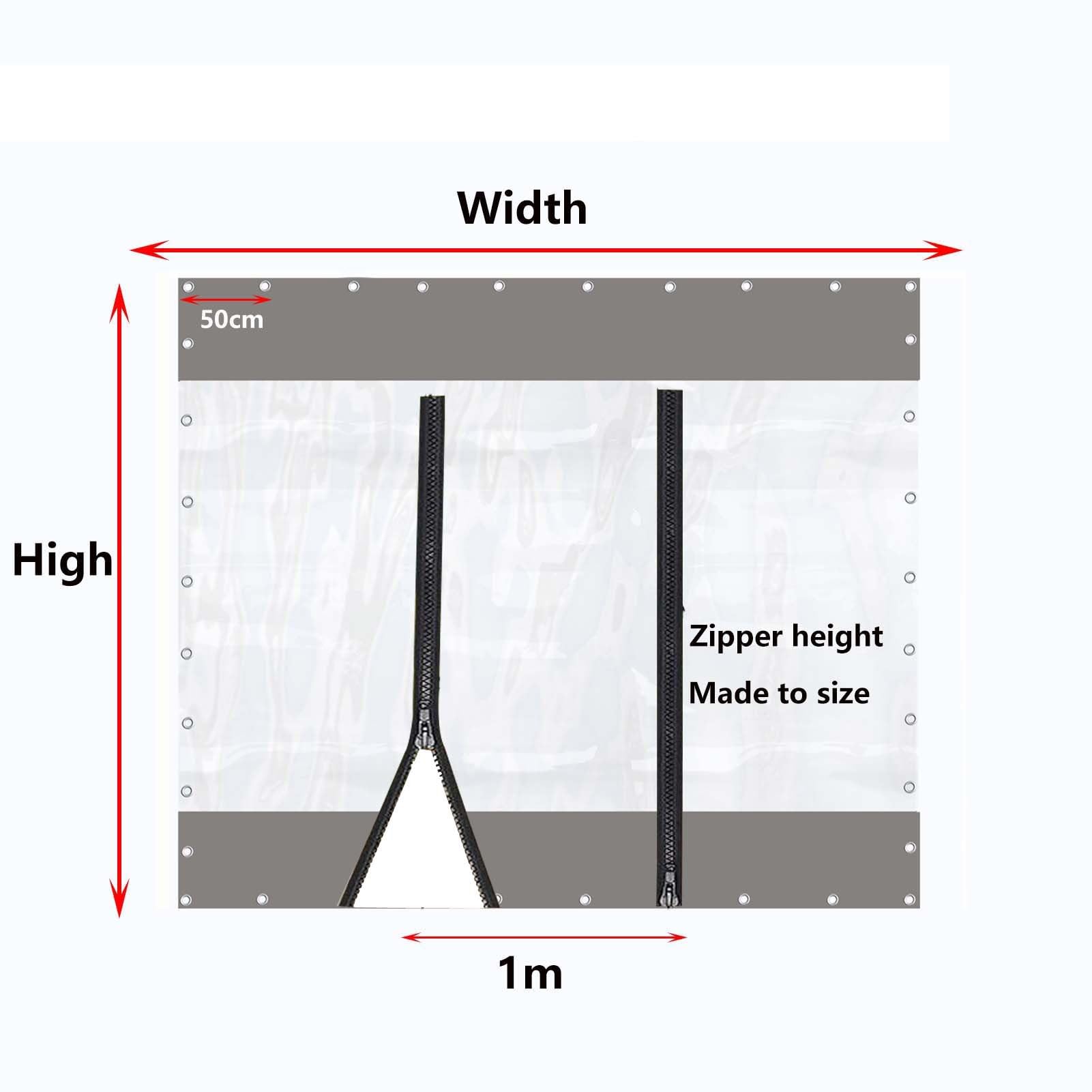 Tende trasparenti per esterni,pannelli laterali in PVC resistenti,tende nere per balconi,resistenti alle intemperie,con cerniera e passanti per cavi,tende divisorie per gazebo,WxH-1.5x2.5m/4.9x8.2ft