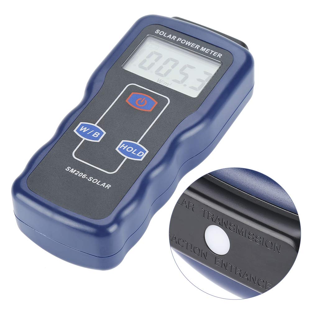 Compteur D'éNergie Solaire NuméRique, Instrument De Test De Mesure Du Rayonnement Solaire avec éCran LCD, W/M² / Btu Compteur De LumièRe Solaire UV pour le Rayonnement Solaire