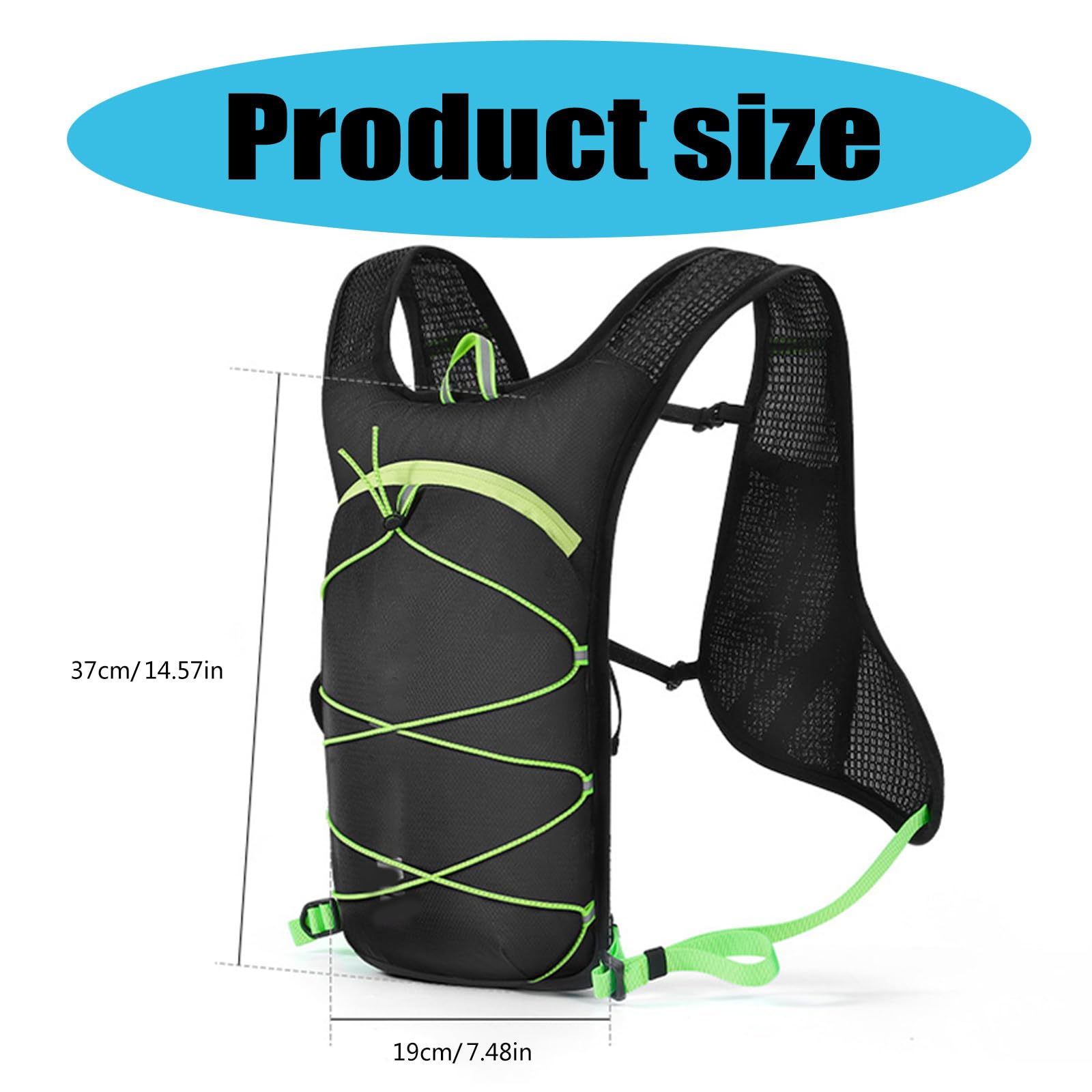Sac à dos de cyclisme 7 L portable respirant avec sangle réfléchissante réglable en nylon