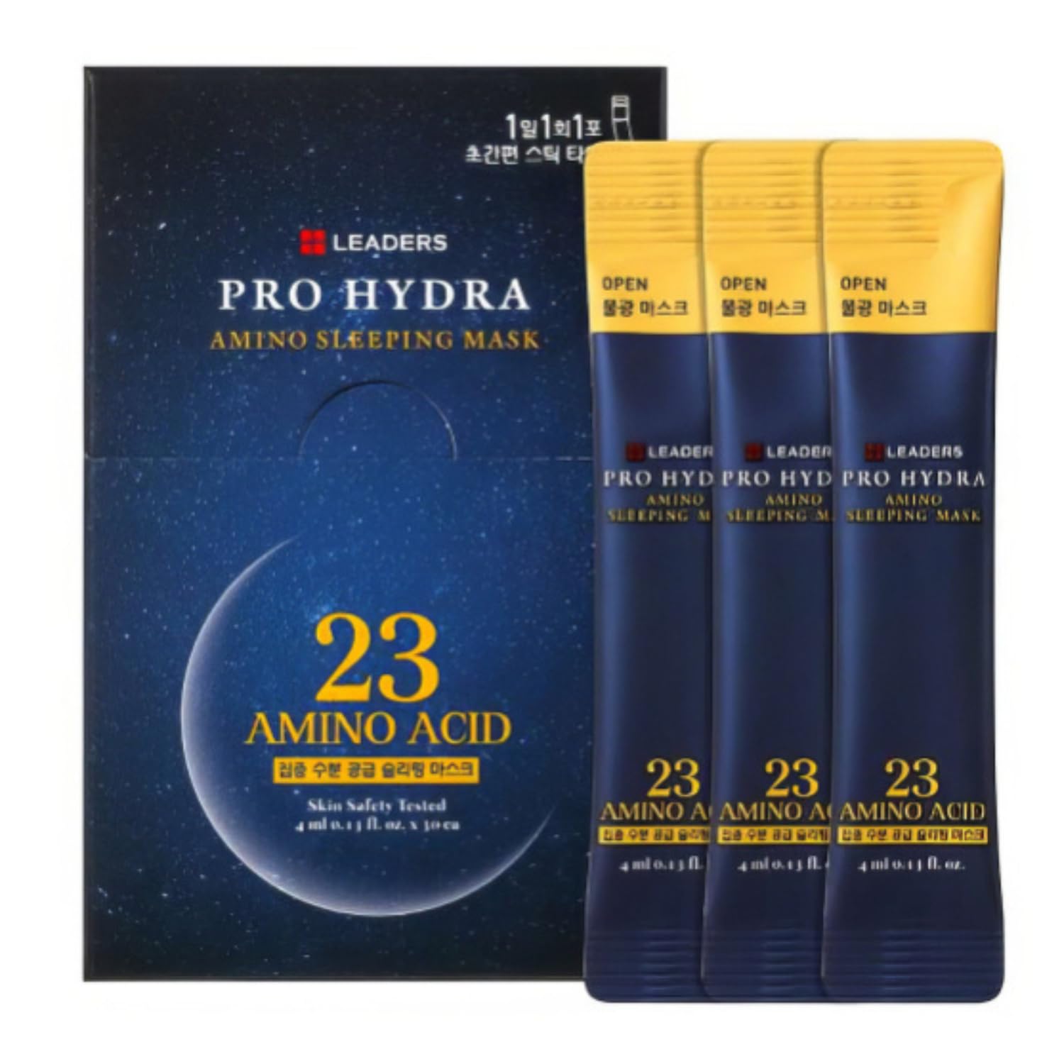 LEADERS Pro Hydra Amino Sleeping Mask – Hydrating Water Gel Night Mask with 23 Amino Acids, Moisturizing & Soothing, Enhances Skin's Moisture Barrier,