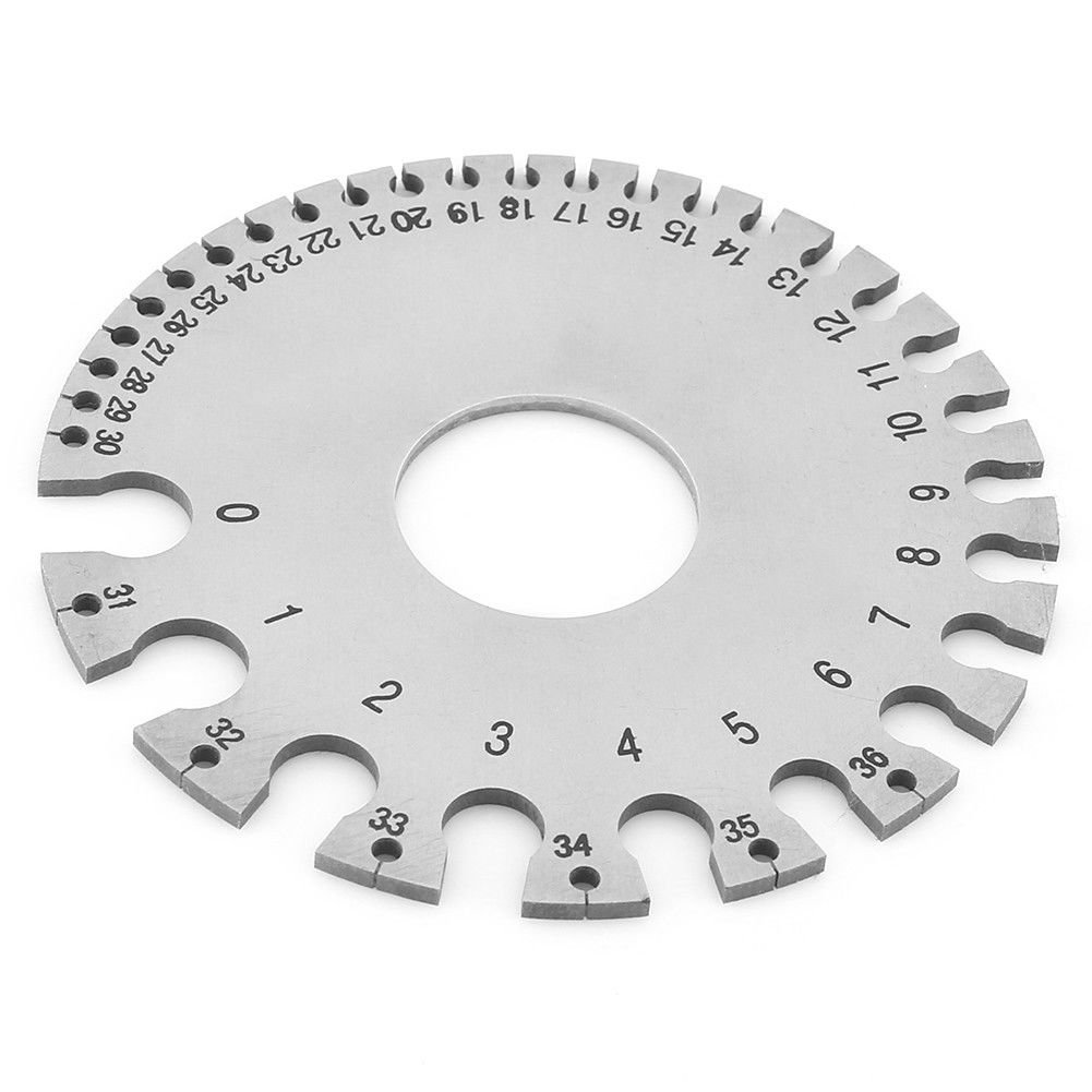 Steel Round AWG SWG Thickness Measurer Diameter Tester Ruler