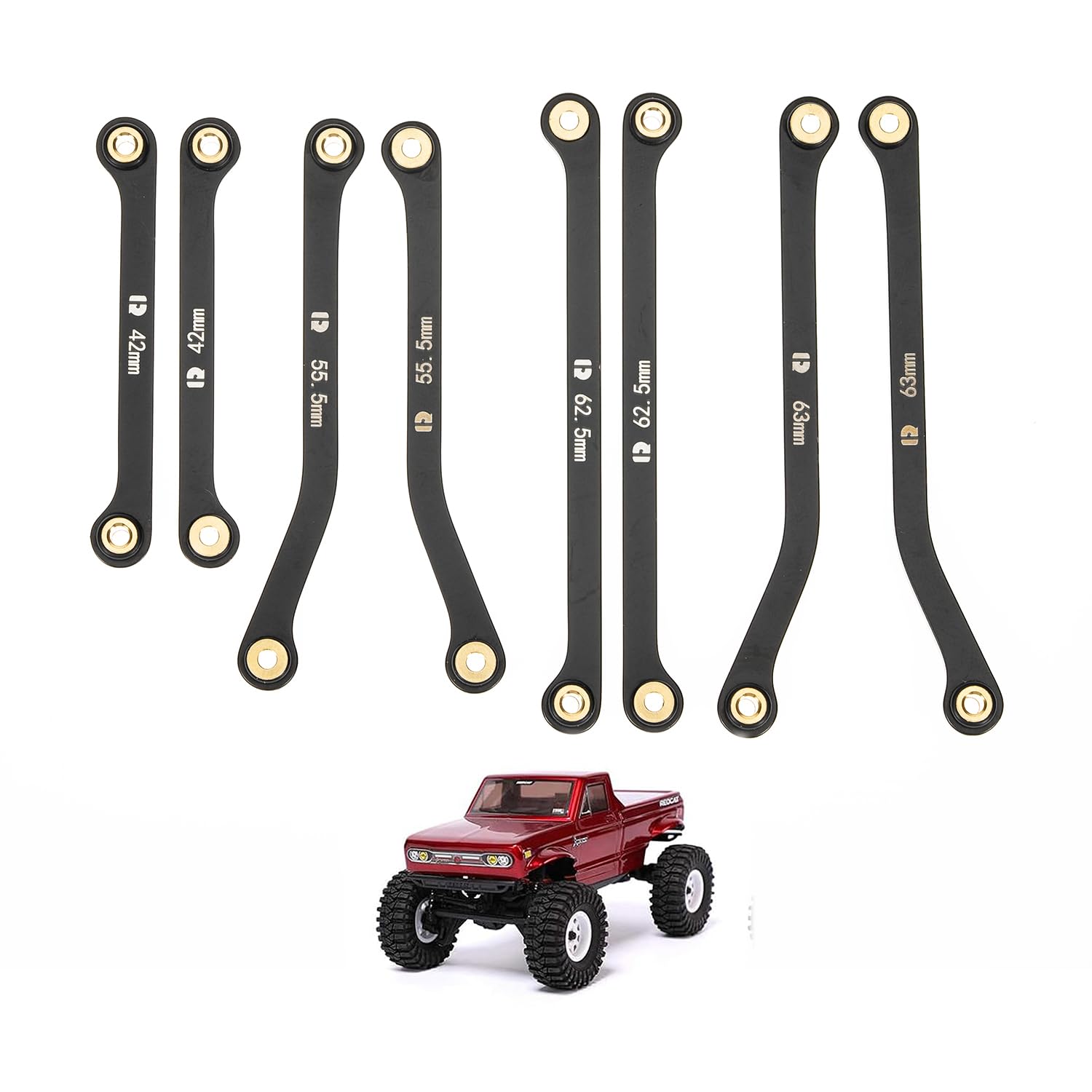 RampCrab High Clearance Chassis Links for 1:18 RC Crawler Redcat Ascent-18 Upgrade, Stainless Steel Links Set，