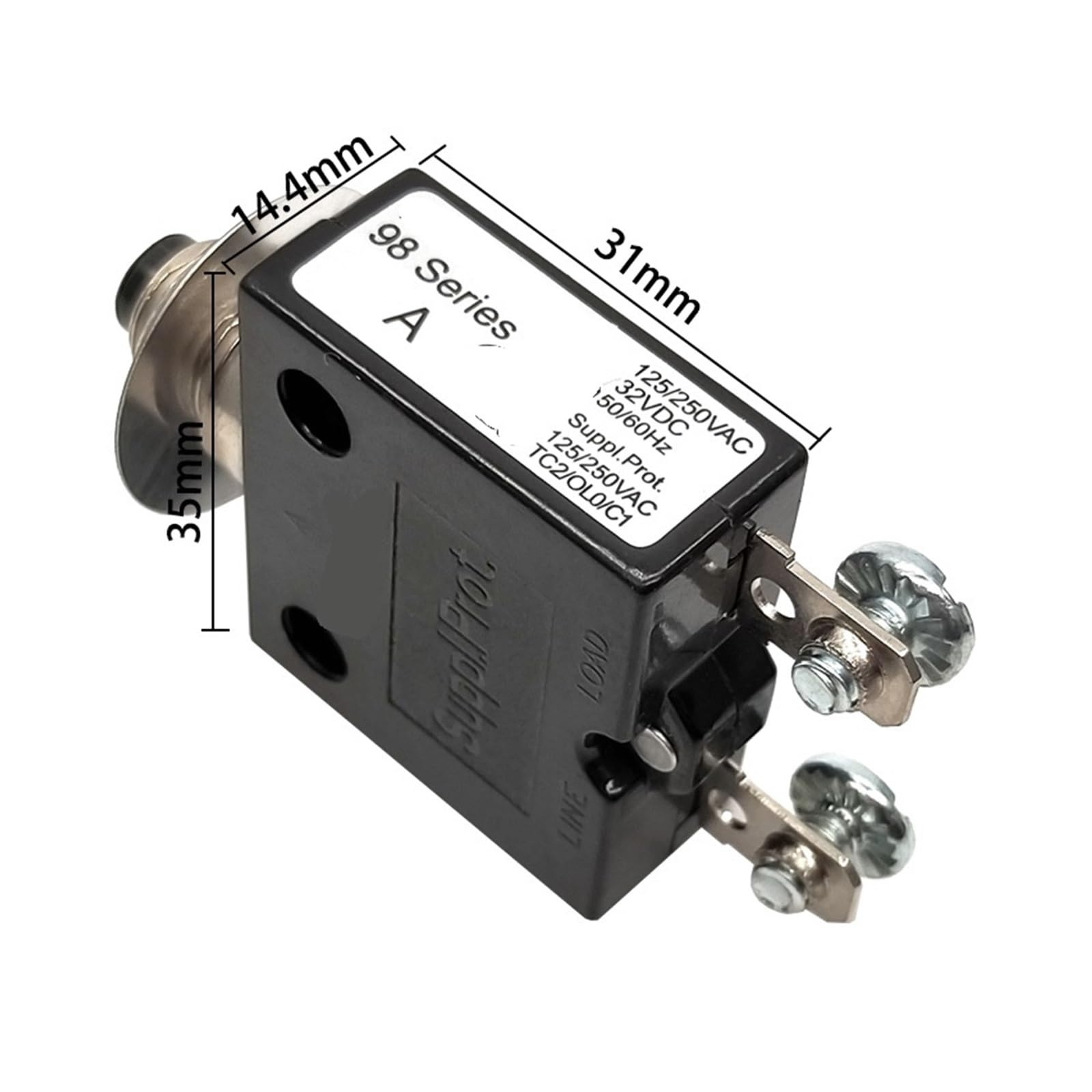 REVIOTVVS 1pc 98 series 50A 250V Manual Reset Thermal Overload pro
