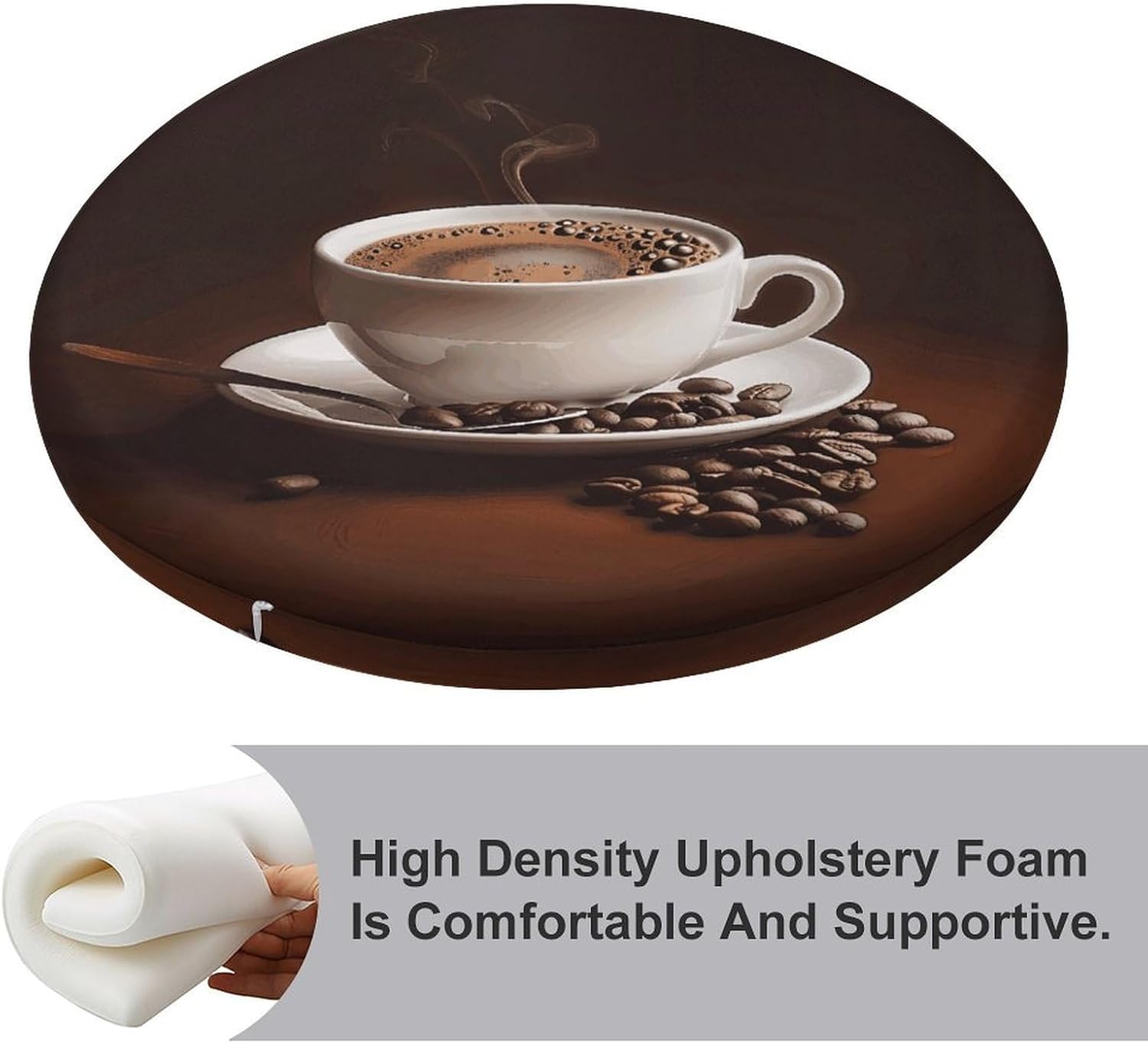 Hot Coffee with Coffee Bean Chair Cushions Floor Pillow Chair Pad