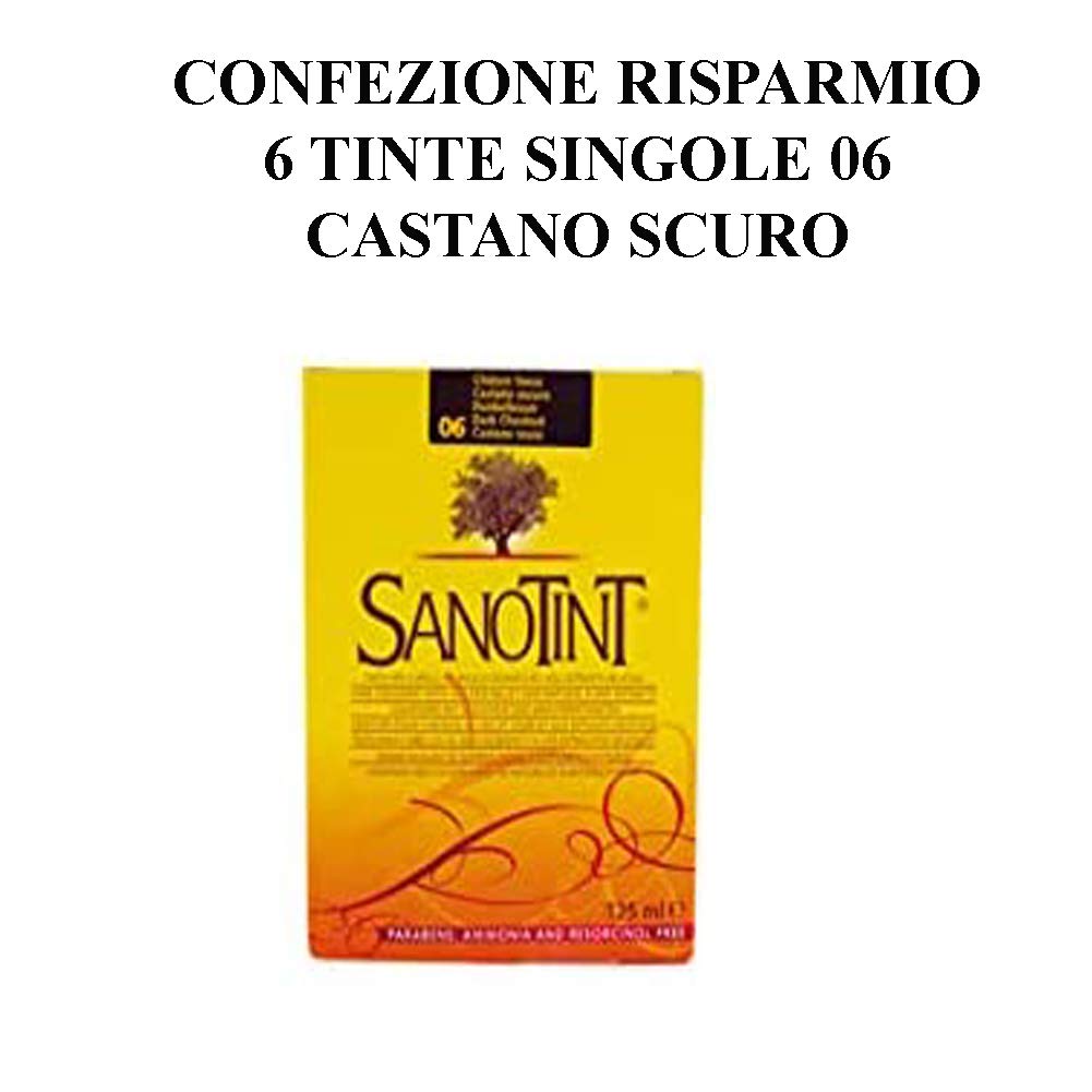 SANOTINT TINTA CLASSIC COLORE 06 CASTANO SCURO -6 CONFEZIONI- 6X125ML