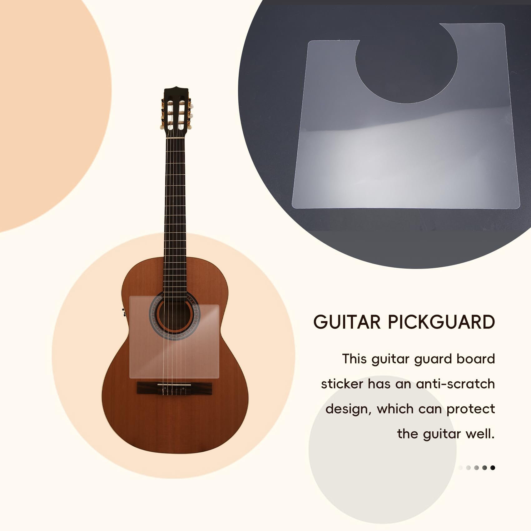 Xuzxinze Transparent Folk Acoustic Guitar Pickguard Anti-Scratch Classical Guard Plate for Flamenco Guitar Parts - Image 3