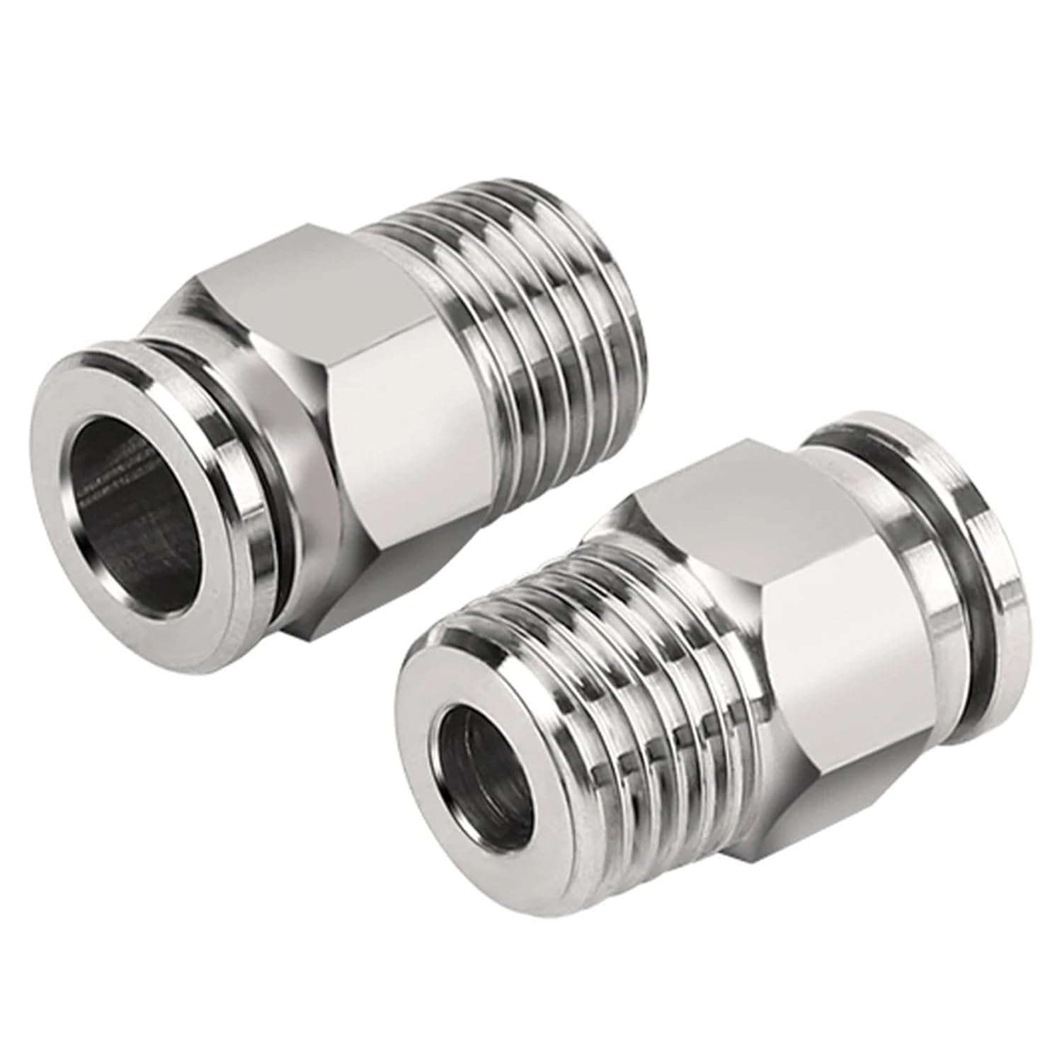 PC 304 Stainless Steel Compressor Pneumatic Quick Coupling for 1/4 5/16 3/8 1/2 Inch Tube Hose 6.35 9.53 12.7mm NPT1/8 Thread(PC5-16-NPT1-8)