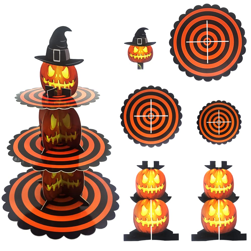 3-stöckiger Halloween Cupcake-Ständer - Geister-Motiv Aus Pappe (46 Cm Hoch)