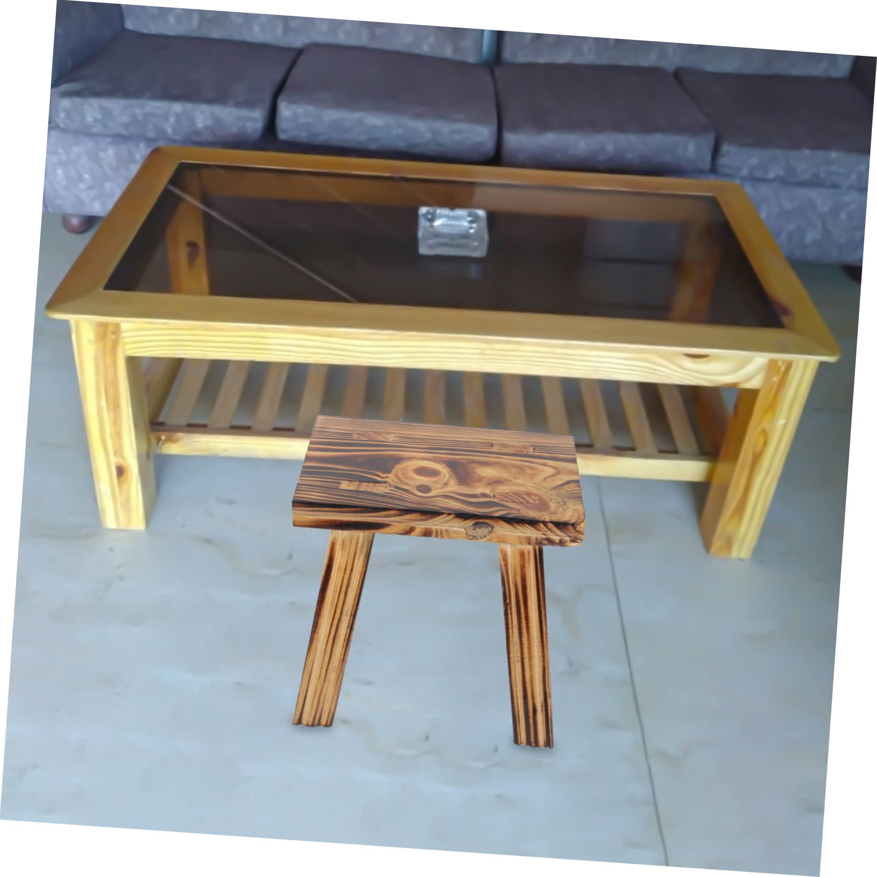 Holzhocker Aus Massivholz rutschfest Kleiner Tritthocker Für Kinder Und Haushalt Stabil Mit Glatter Oberfläche