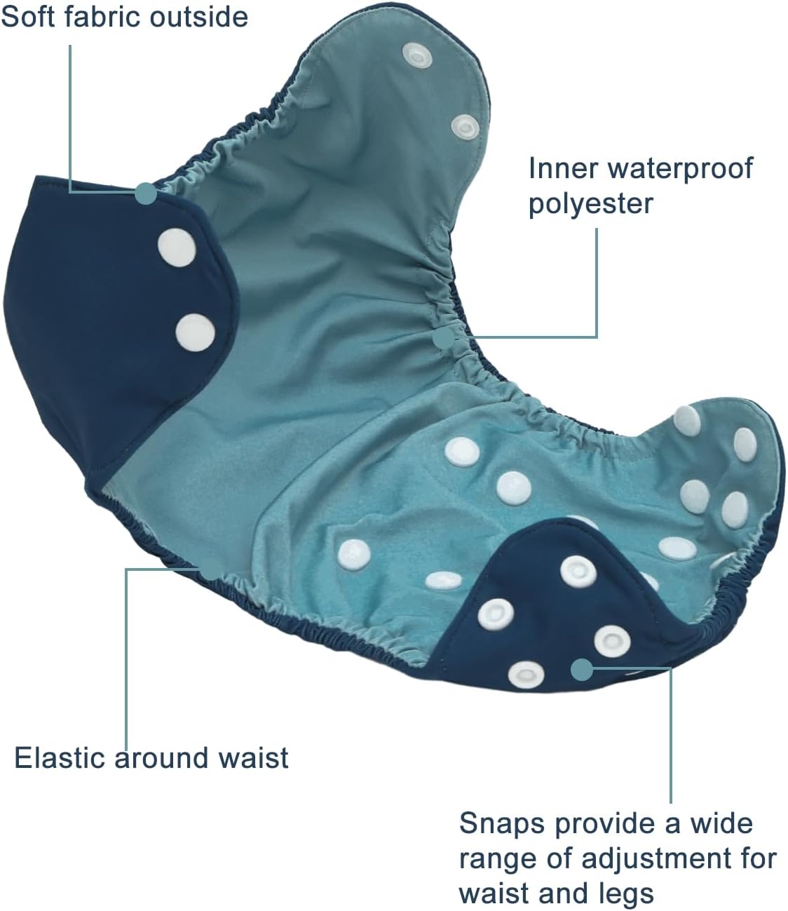 babygoal Baby Cloth Cover for Prefolds,Flats or Fitted Diapers– Adjustable, Reusable, Waterproof Swim Diaper Cover