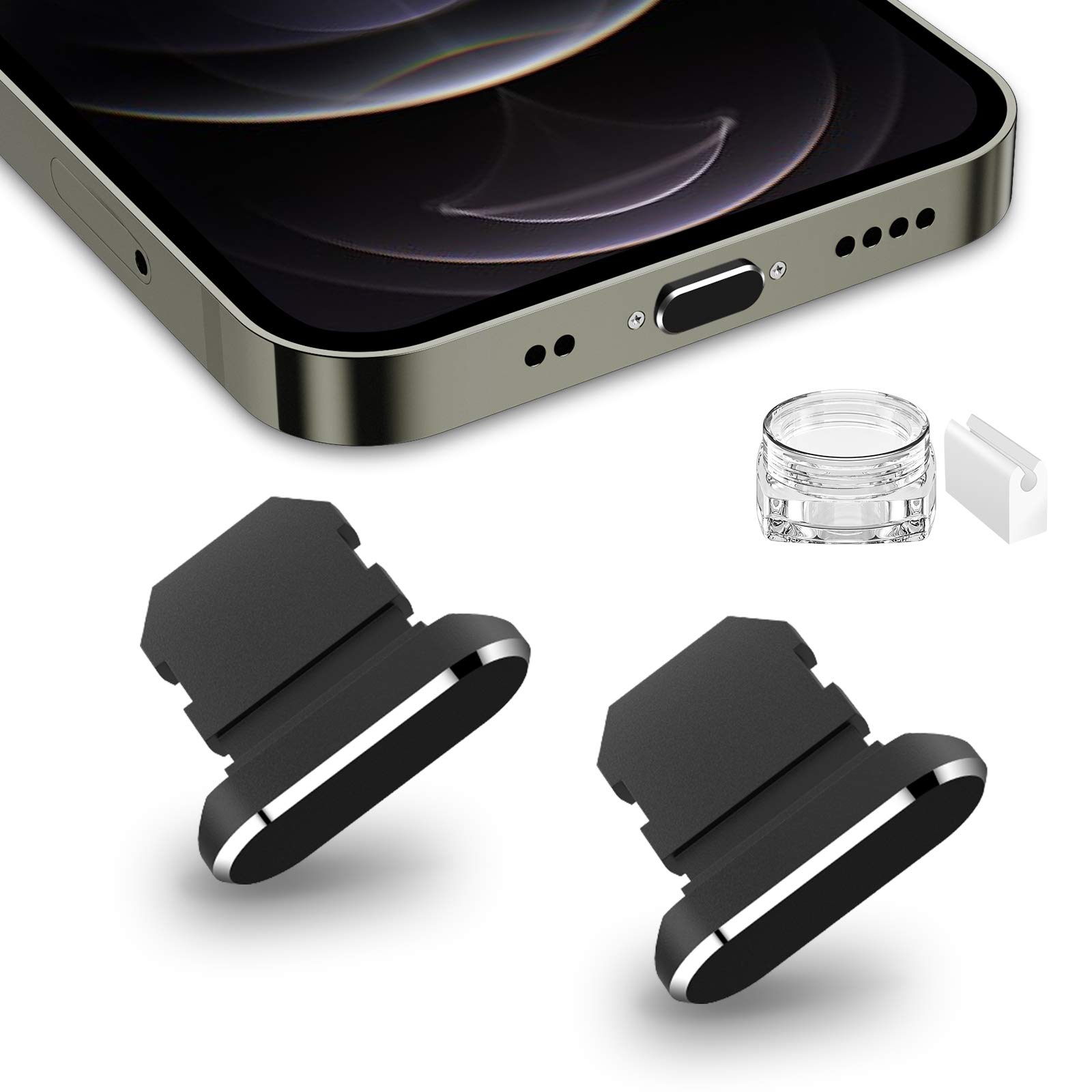 4 Tappi Antipolvere In Metallo Per Porta Di Ricarica IPhone – Compatibili Con 7/8/11/12/13/14/Pro/Max/X/XR/XS/Plus