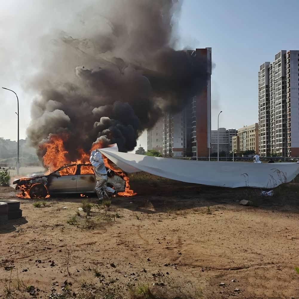 Mantas ignífugas de Emergencia: Fabricadas con Tejido de Seguridad ignífugo, aptas para la extinción de Incendios, Ideales para emergencias en hogares, cocinas, campamentos y vehículos. (Equ