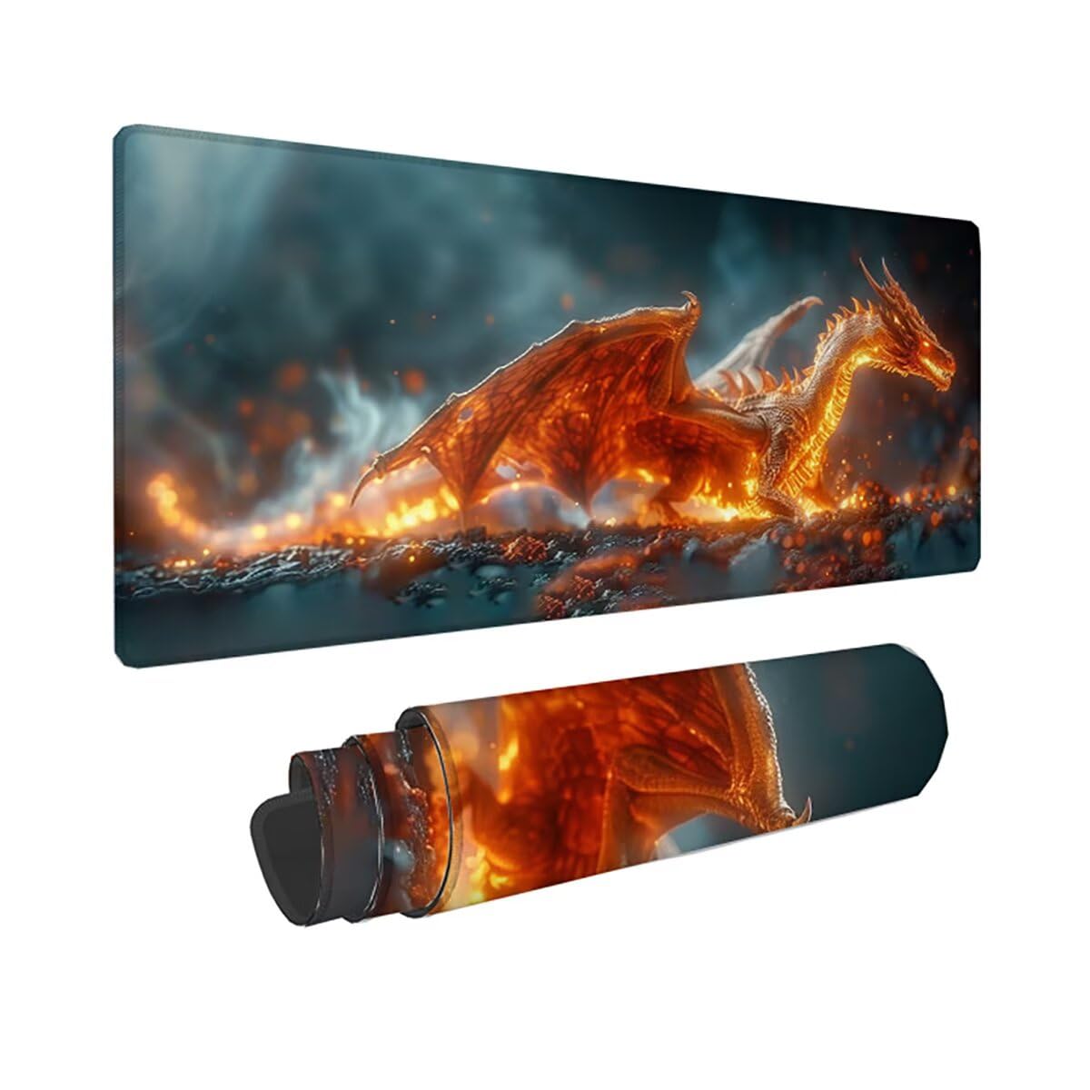 Tappetino per Mouse Gaming XXL 1200x600x3mm– Ufficio Mousepad Grande – Migliora la Velocità e la Precisione Tenuta Stabile Sottomano per Ufficio e Casa Accessori Scrivania Drago PjY11867 N-U