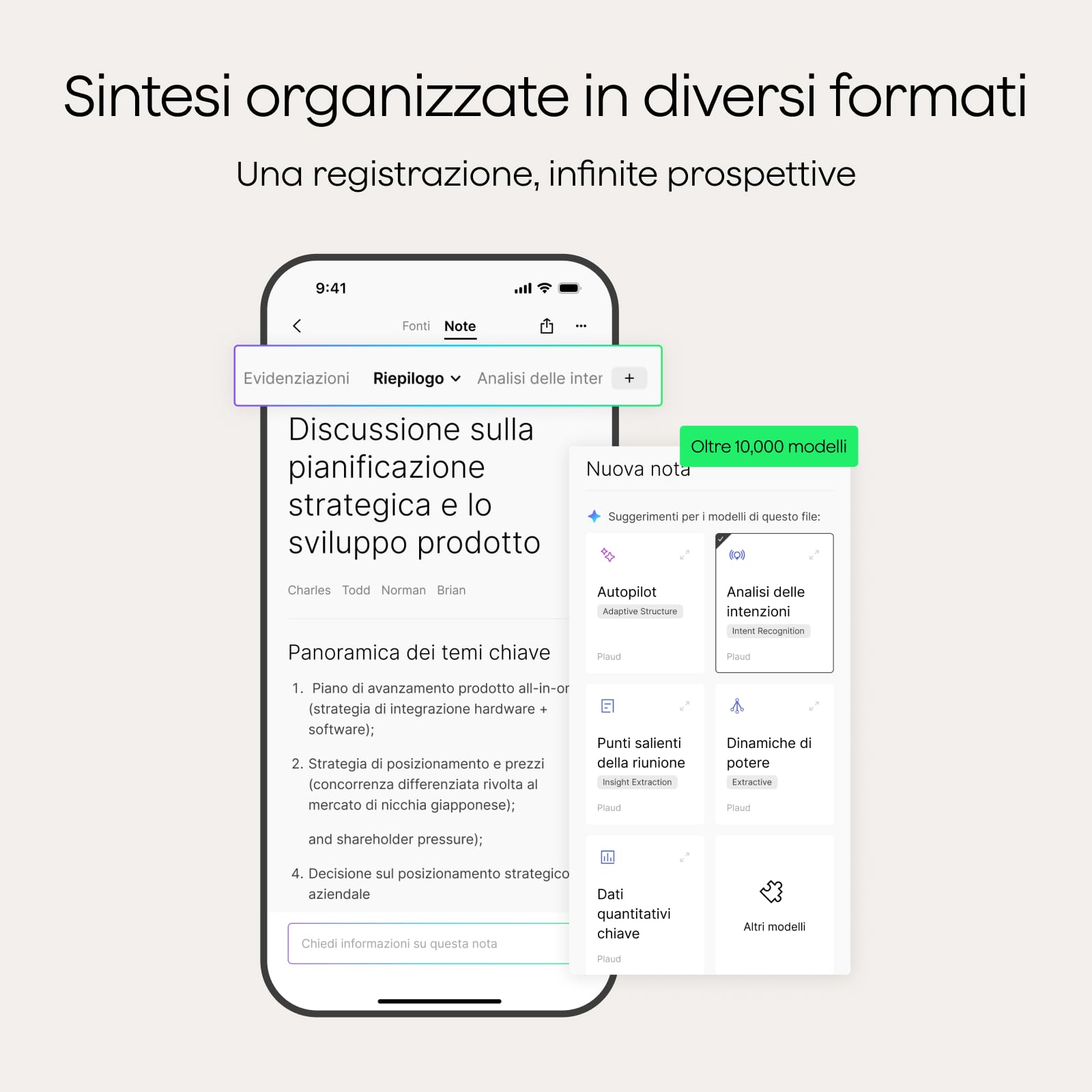 Plaud Note Pro Registratore Vocale AI 64GB Nero con Trascrizione Riassunti Chiamate Riunioni Lezioni Interviste fino a 50 ore