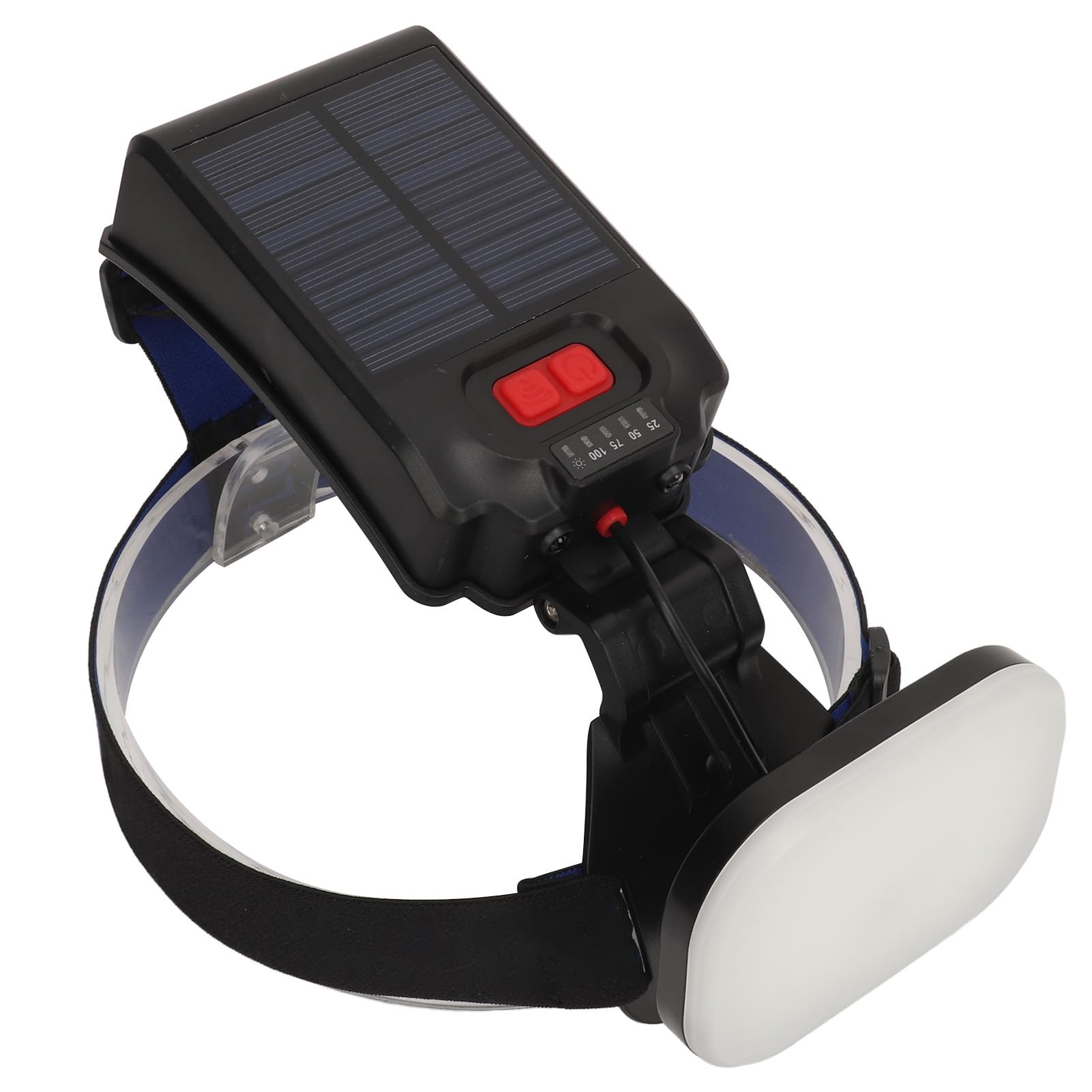 Lampe Frontale à énergie Solaire de Camping, Lampe Frontale Solaire Lumineuse à LED de Chargement USB 1200LM avec 3 Modes, Réglable à 90 °, Lampe Frontale étanche pour la Course