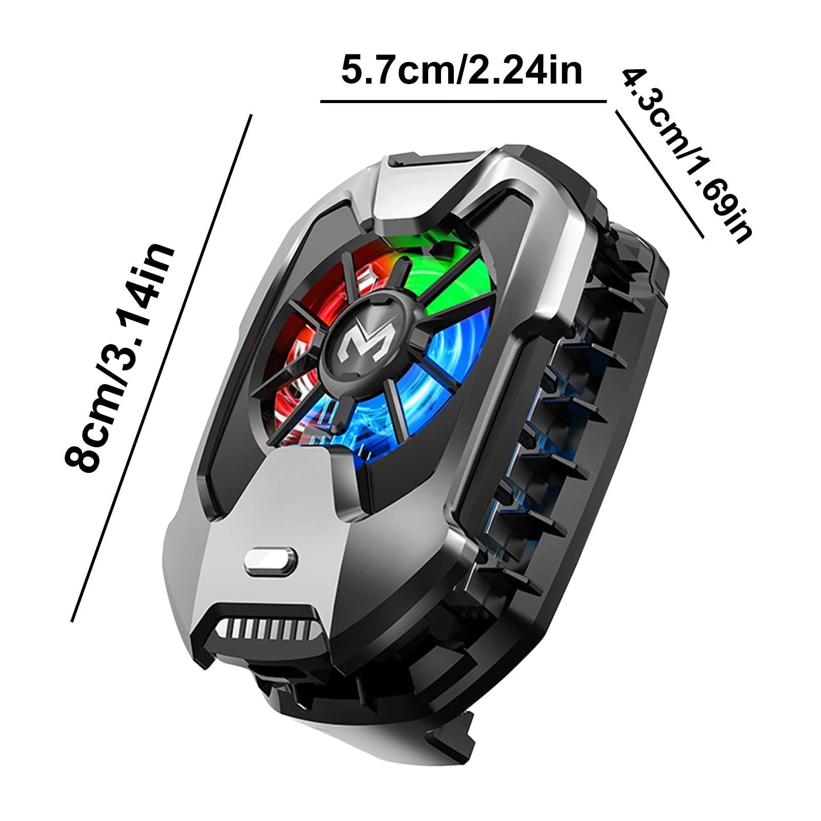 Cooling Fan Phone - 3 Gear Adjustable Radiator RGB, Black Mobile Phone Cooler with Quiet for Smartphones Durable Portable Fan for Mobile Gamers Streamers Anchors Outdoor Indoor Use
