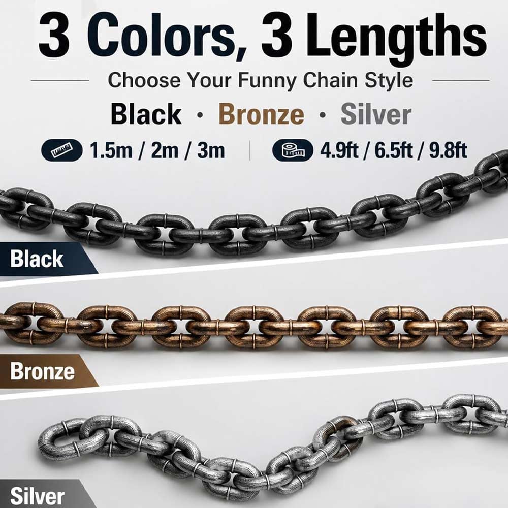 Fake Big Dog Chain, Plastic Imitating Iron Chains Looks Strong and Heavy for Small Dog/Cat Photo Props，Bronze-m