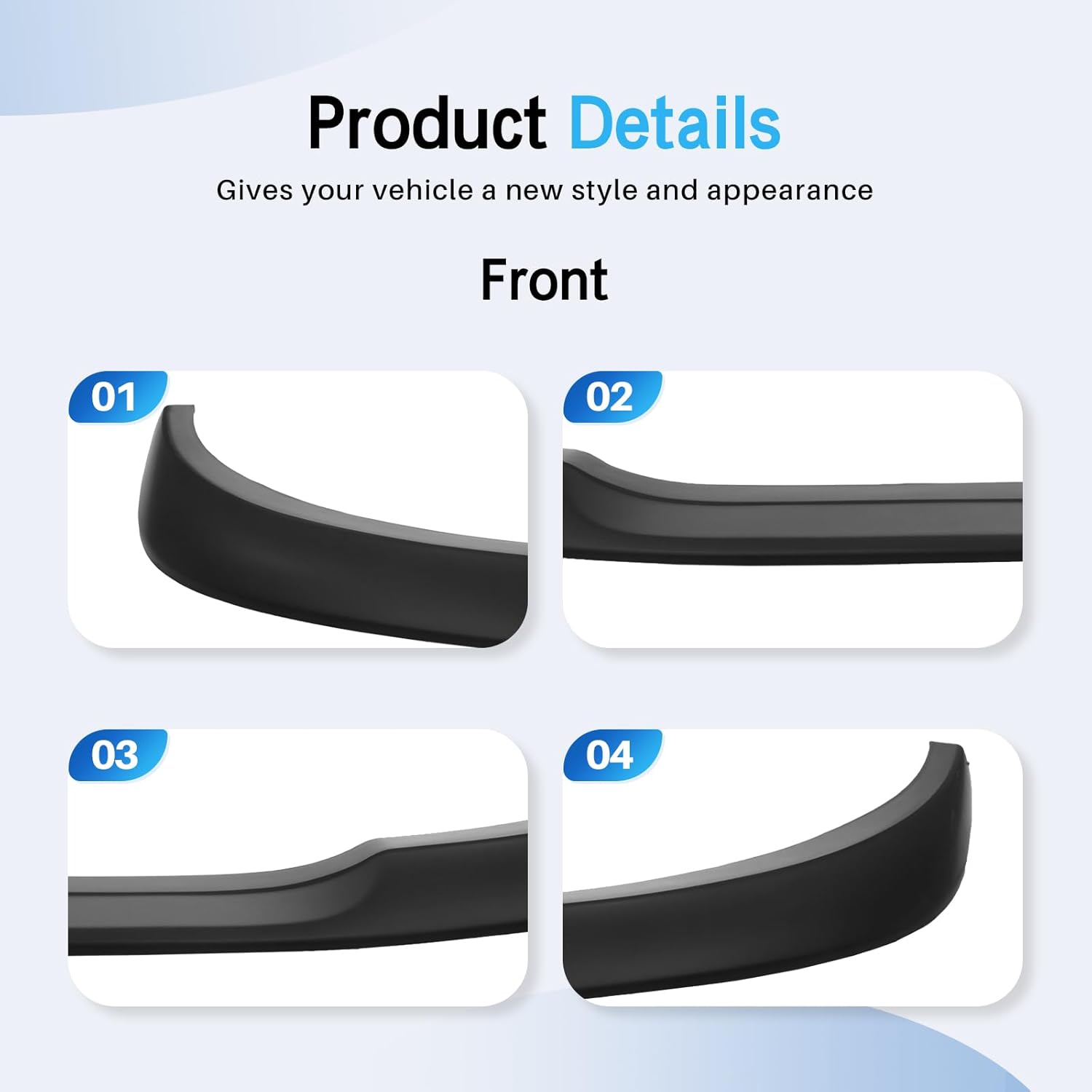 CarPartsDepot Front Bumper Trim Molding Pad Without Lightning Model Compatible With Ford Expedition Heritage Old Body Style Standard Extended Crew Pickup 1999-2004 F-150 F-250 XL3Z17K833BAK FO1057282