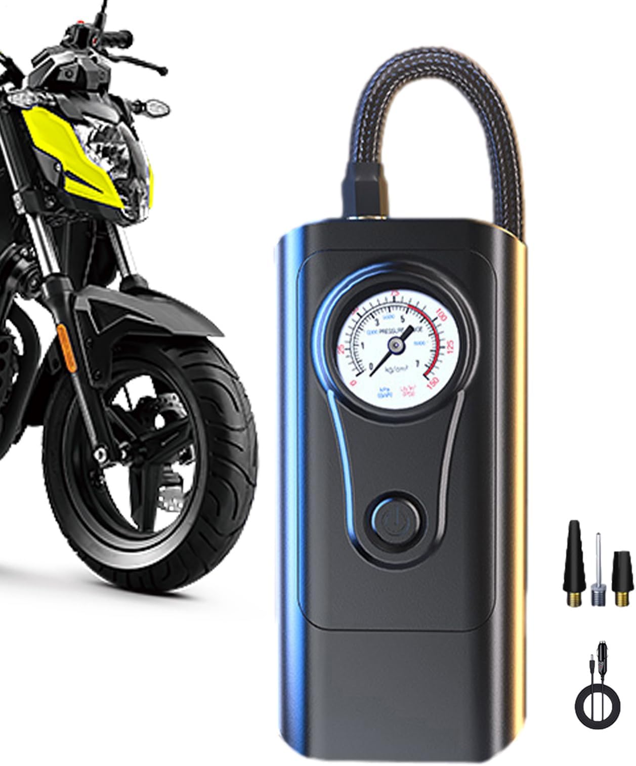 Car Air Pump | Universal Accurate Electric Inflation Pumps,Portable Tire Inflator Air Compressor Safe Car Tires Cordless Pump for Cars, Bikes & Motorcycle Tires
