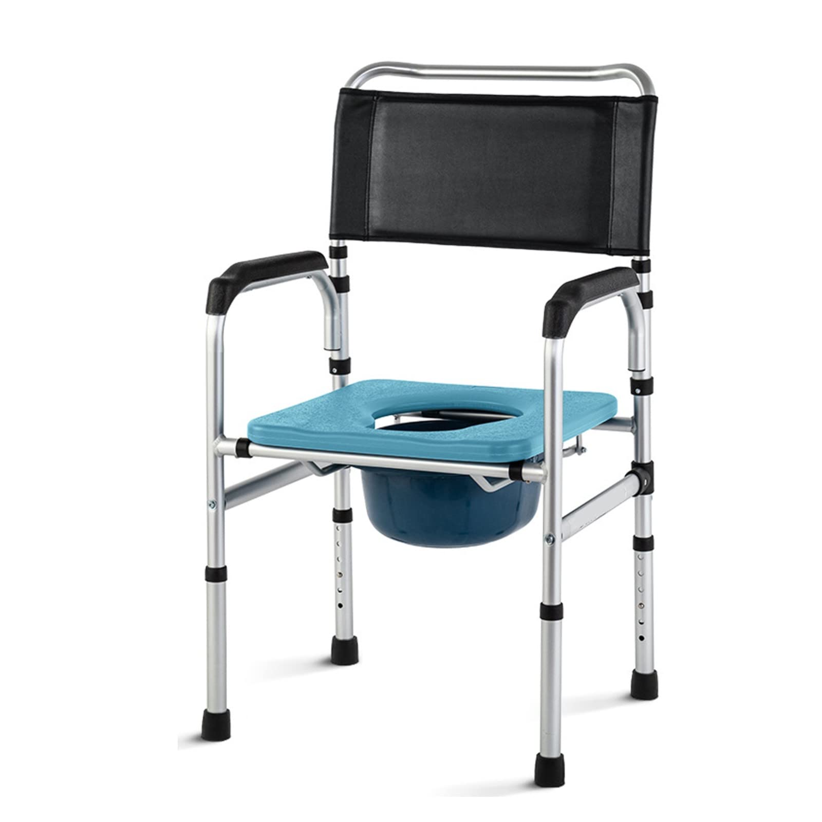 BHGFYXBS Commode Seat Toilet Chair Aluminum Alloy Commode Toilet Chair Bedside Drop-Arm Commode Chair Height Adjustable With Toilet Style Seat For Elder,Disabled People U,