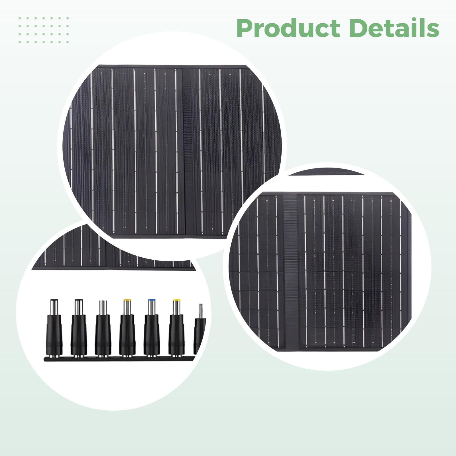Panel solar de 30 W, panel solar portátil plegable de 30 W, cargador de tela Oxford, USB dual, puertos CC, múltiples adaptadores, 295 x 240 x 45 mm, 2.4 libras