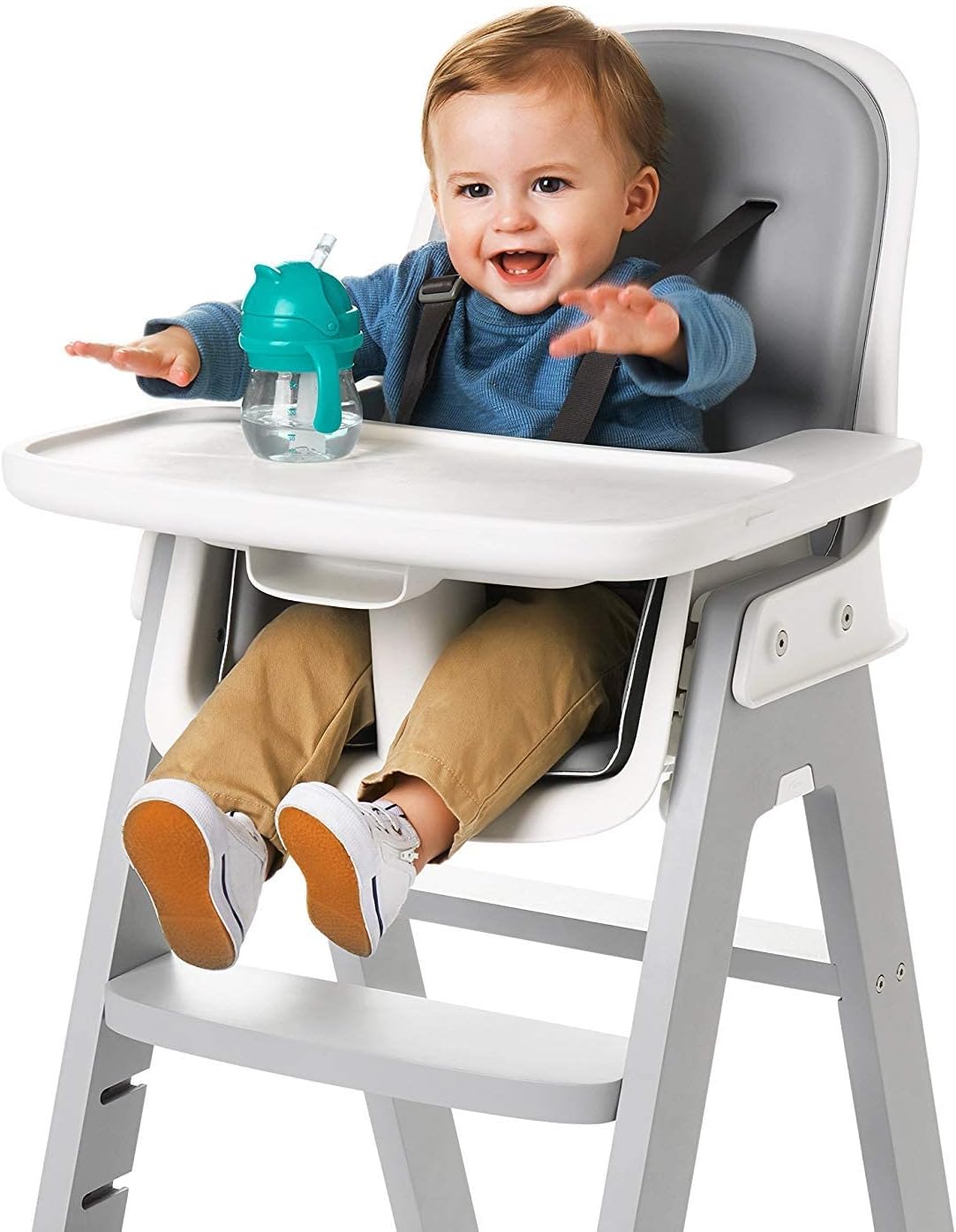 OXO Tot Transitions Straw Cup with Removable Handles, Teal, 6 Ounce (2 Pack)