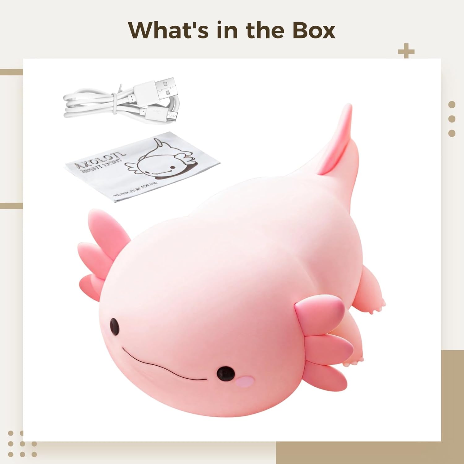 Hexagonal Axolotl Dinosaur Night Light, Rechargeable Silicone Lamp with Tap Control, Warm Glow, Portable Bedside Light for All Ages