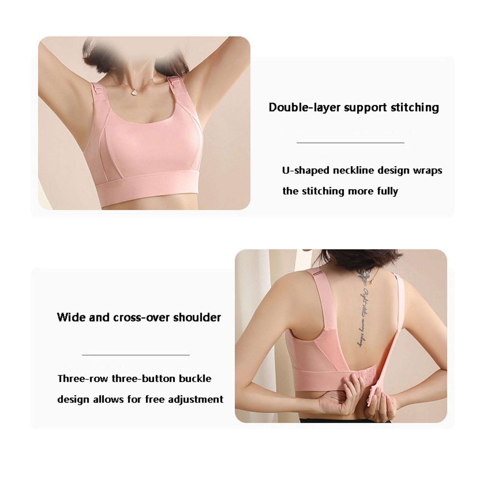 Reggiseni sportivi da donna,Reggiseni Sportivi Donna Push Up Comfort con Schiena Incrociata ,spalline regolabili,Top Sportivi da Sostegno Forte,Traspirante e traspirante,per Ginnastica Yoga Fitness