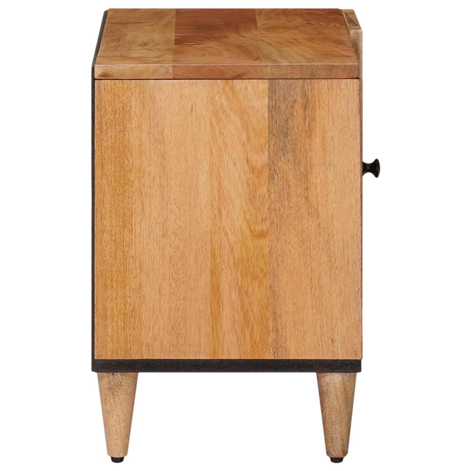 Mueble TV de madera de mango macizo natural, 80 x 33 x 46 cm con puertas