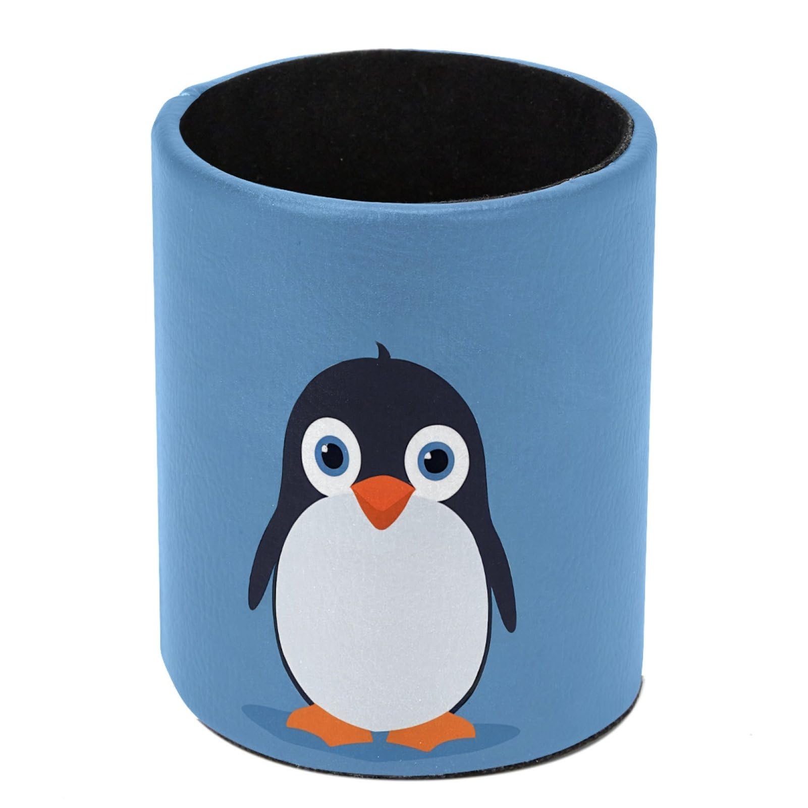 FWJZDSP Penguin PU Leather Pencil Organizer, Makeup Brush Holder, Office Decor and Desk Accessories Durable