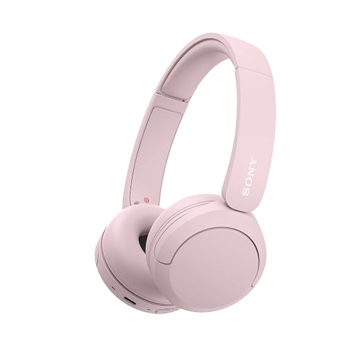 Sony WH-CH520 Bluetooth Headphones with 50h Battery, DSEE Sound and Built-in Microphone, Pink