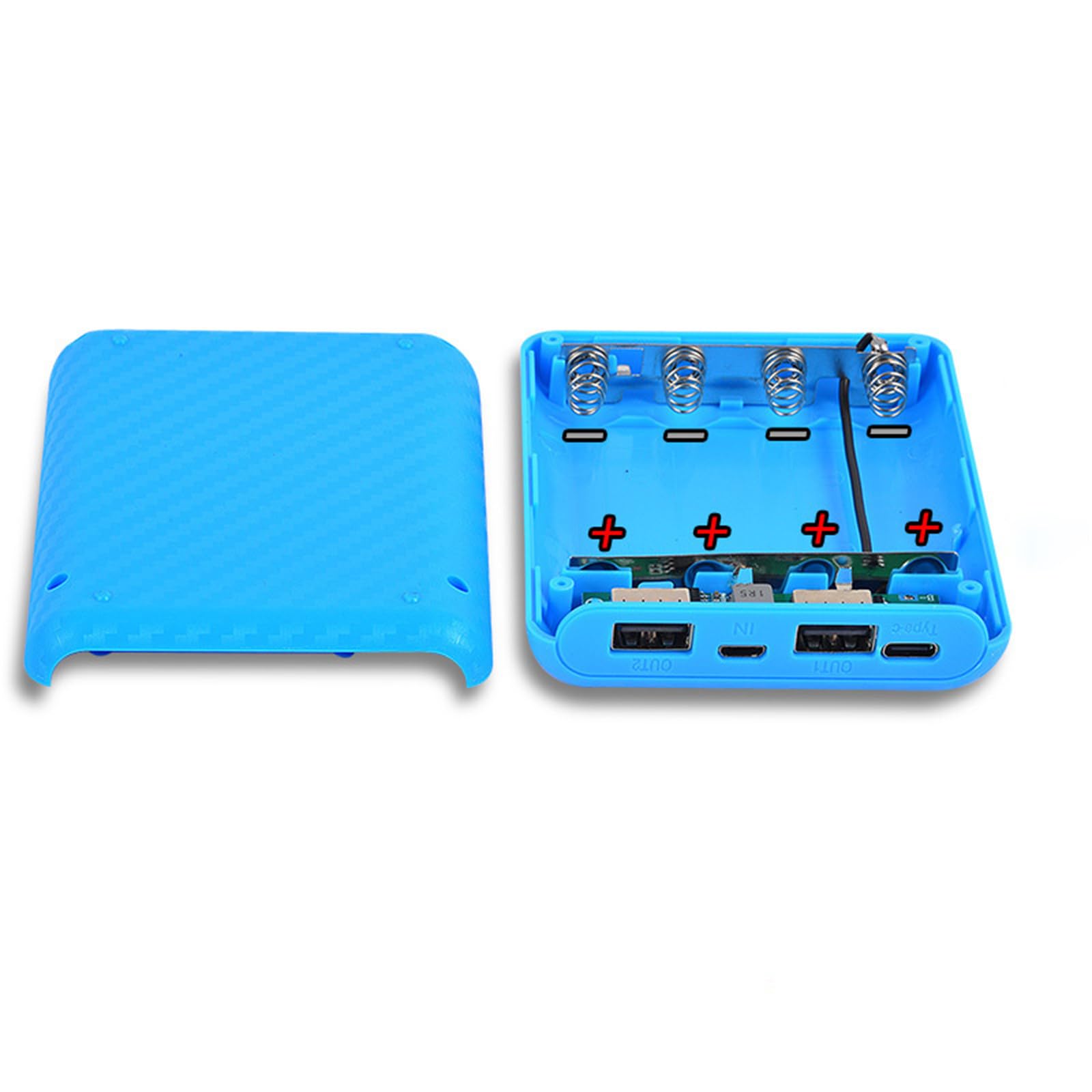 DIY Zewnętrzne pudełko na baterie 4x18650 Zewnętrzne obudowy baterii z wieloma kolorami Bateria nie jest dołączona Wyjście USB 5 V/2,4 A