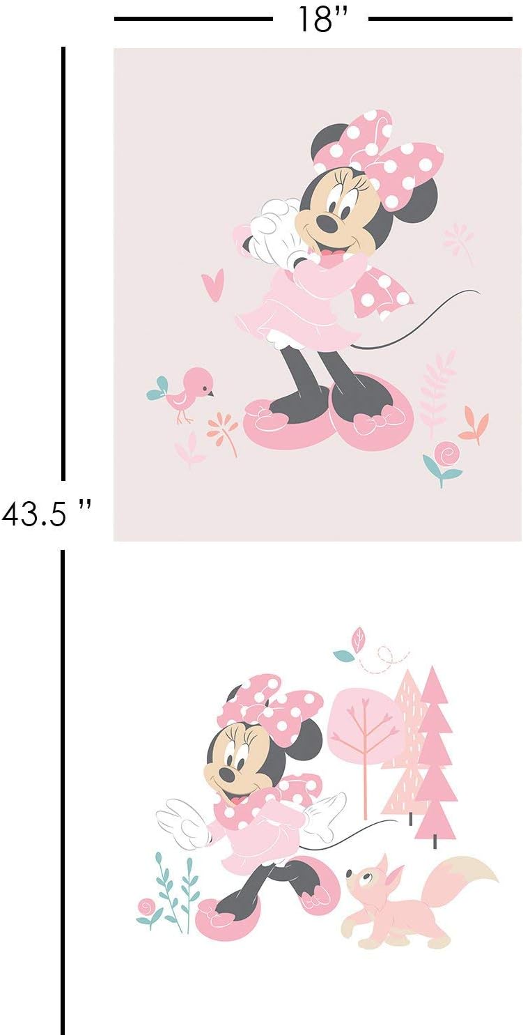 Disney Minnie Mouse Panel Little Meadow in Pink 100% Premium Quality Cotton Fabric by The Yard