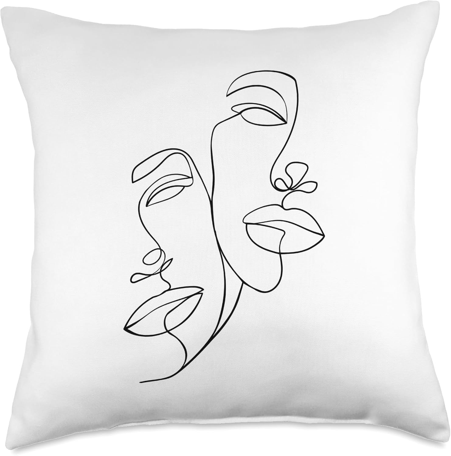 Line Art Aesthetic Face Minimalist Abstract Novelty Throw Pillow