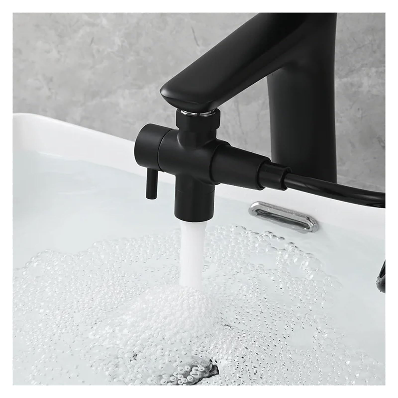 Adaptador Grifo Ducha Válvula desviadora de grifo latón, divisor fregadero cocina con aireador, conector manguera M22 a M24(Nickel)