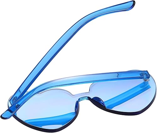 Miniatura 5 de Maxdot - Lentes de sol transparentes sin marco con forma de corazón para fiestas