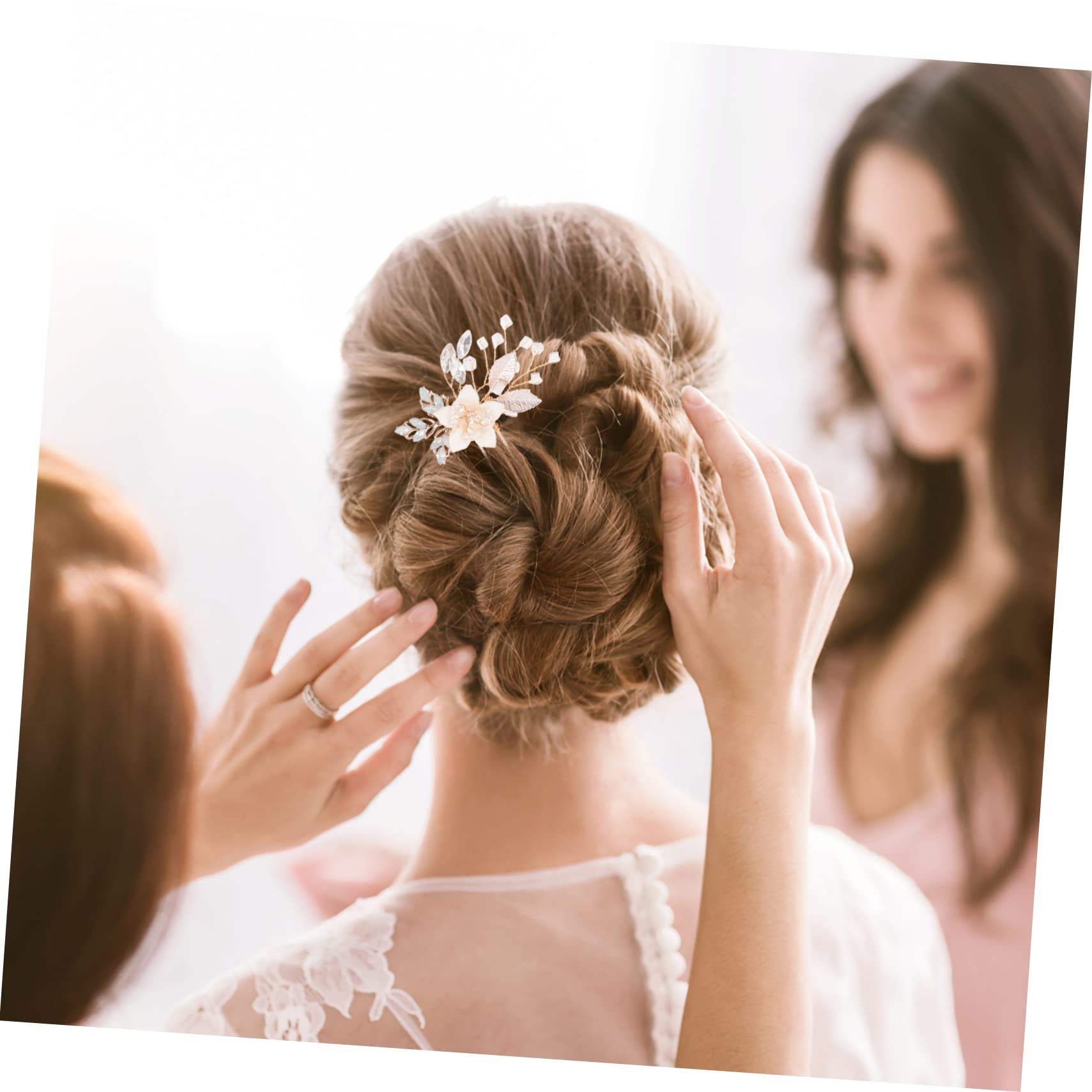 minkissy 5paia Fermaglio Per Con Strass Forma Di Fiore Accessorio Elegante Per Sposa e Cerimonie Confezione Da Leggero e Comodo Da Indossare Decorazione Brillante Per Matrimoni e Feste
