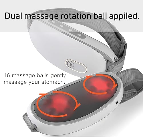 Miniatura 8 de Cinturón de masaje abdominal inalámbrico, máquina de vibración adelgazante portátil con doble rotación y calefacción, 3 modos de masajeador de