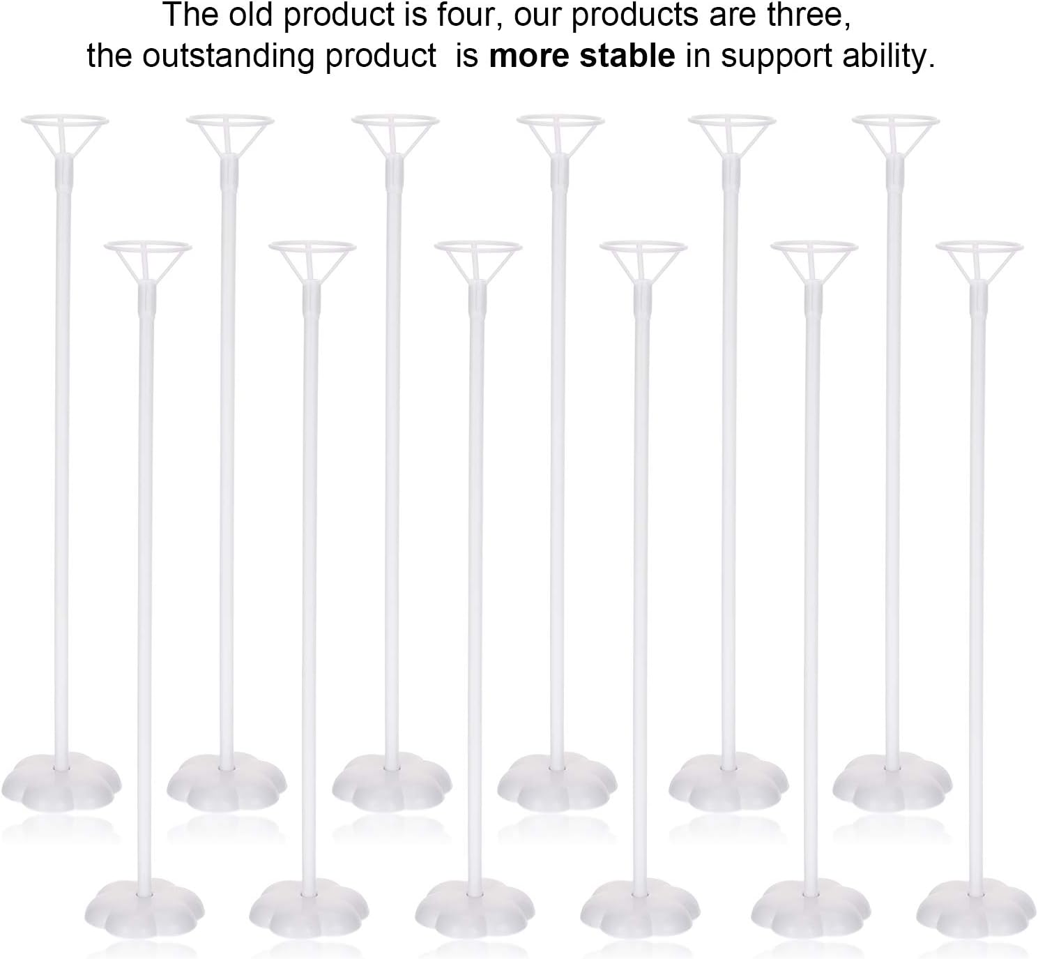 Chinco 12 Pieces Balloon Stick Stand Balloon Cup with Pole Table Desktop Stand Base Support Holder for Wedding Birthday Party Supplies(12 Pieces)