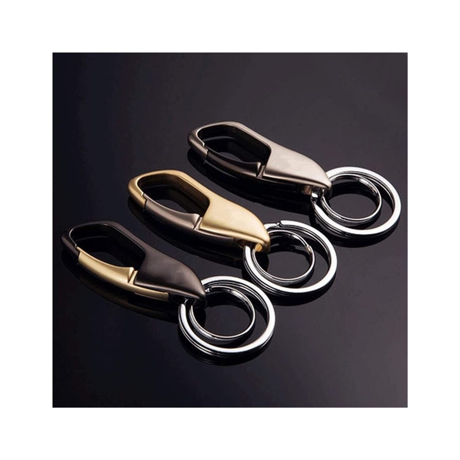 FABACH Portachiavi In Pelle Con Anello Portachiavi Intercambiabile In Confezione Regalo – Portachiavi Auto Per Portachiavi E Chiavi Auto – Drive Safe, Pelle Nera., Taglia Unica, Classico - Foto 2