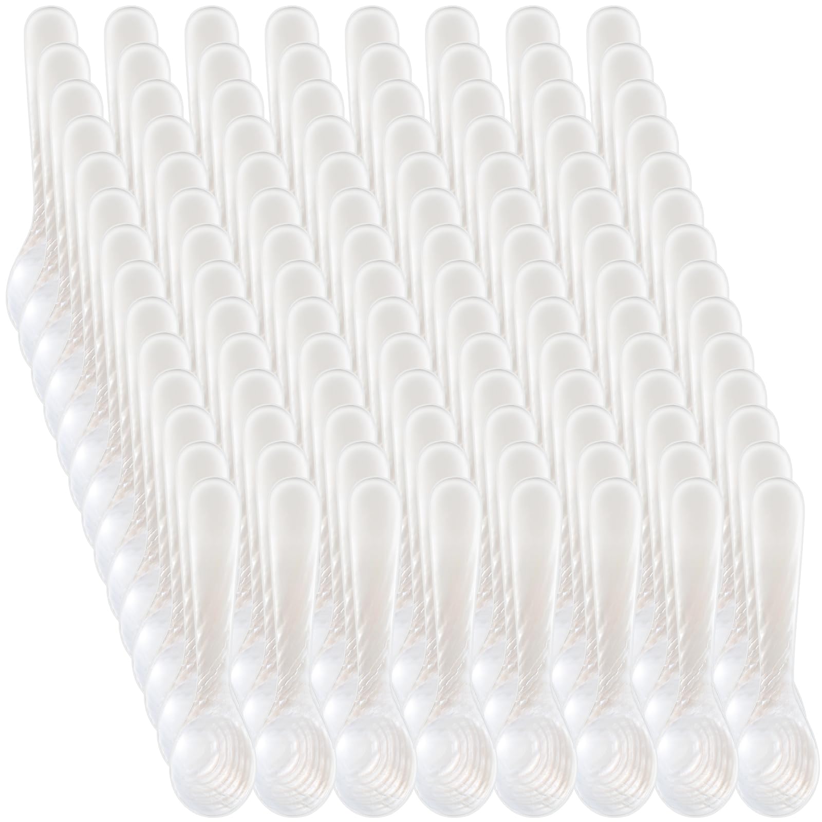 Patelai 80 Pieces Mother of Pearl Caviar Spoons Round Handle, 7cm/2.75 Inch