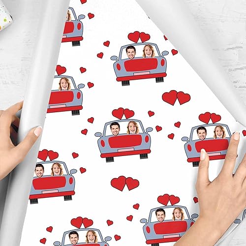 Miniatura 4 de Papel de regalo personalizado, divertido papel de envoltura de regalo, cara, foto, nombre, Día del Padre, rollo de papel de regalo personalizado