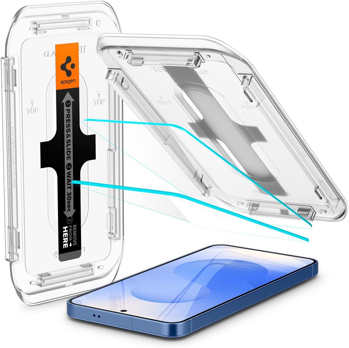 Spigen Tempered Glass Screen Protector [GlasTR EZ Fit] designed for Galaxy S25 | Galaxy S24 [Case Friendly] - 2 Pack