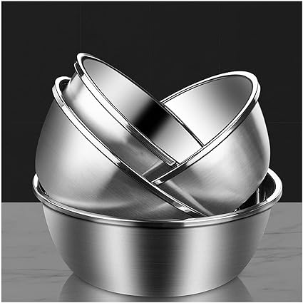 Amazon 調理器具4点セット 鍋とボウル クッキングベーキングミキシングボウル 304ステンレススチールサービングトレイ ボール オンライン通販