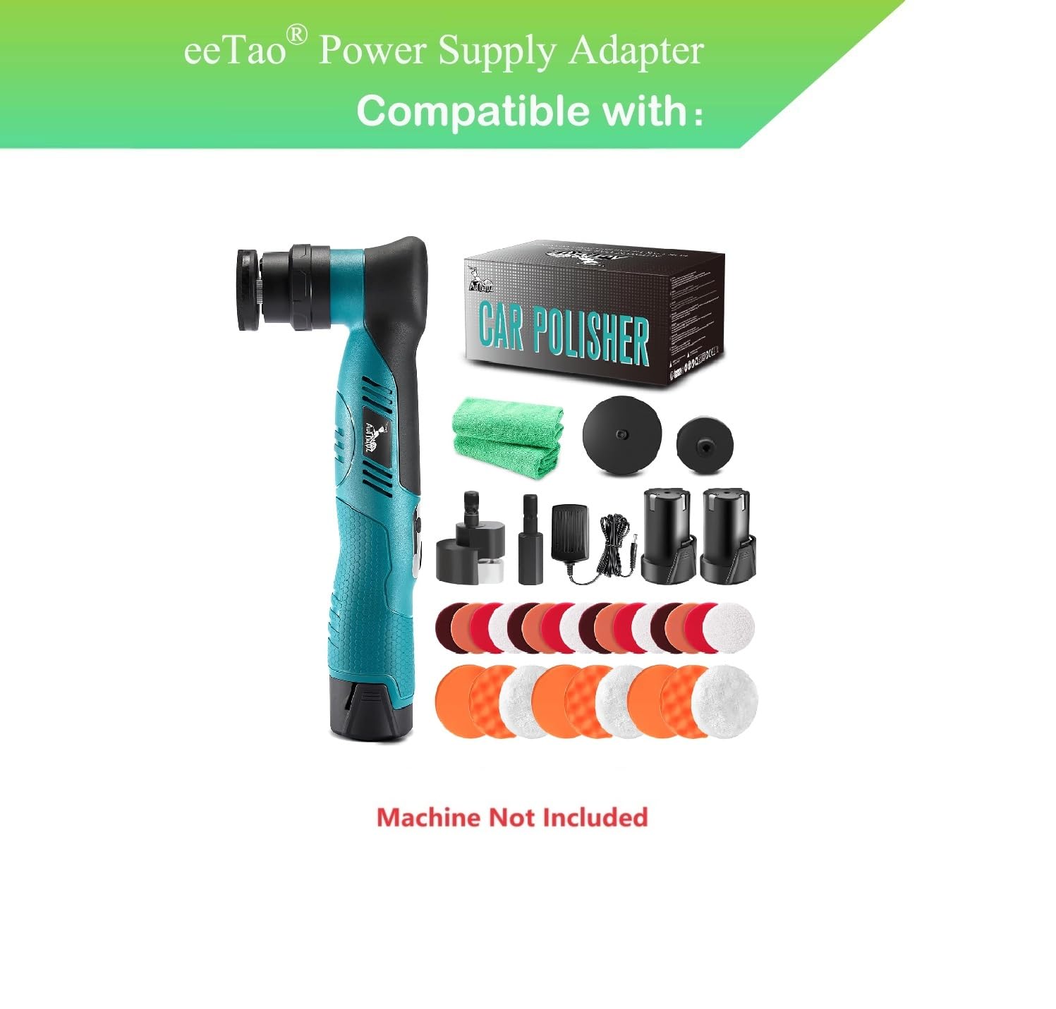 eeTao Replacement Charger Compatible with AUTIWOZ KIT 1 2 Cordless Mini Polisher 12V 2000mAh Lithium Battery DC12V Power Supply Adapter Cord Cable