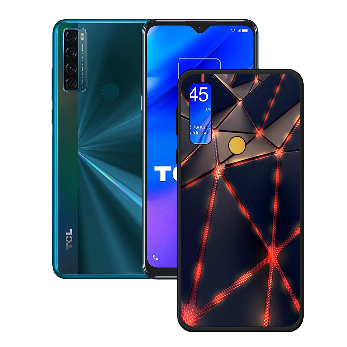 Tumundosmartphone Cover TPU Gel Per Tcl 20 5G Disegno Disegni - Marmo