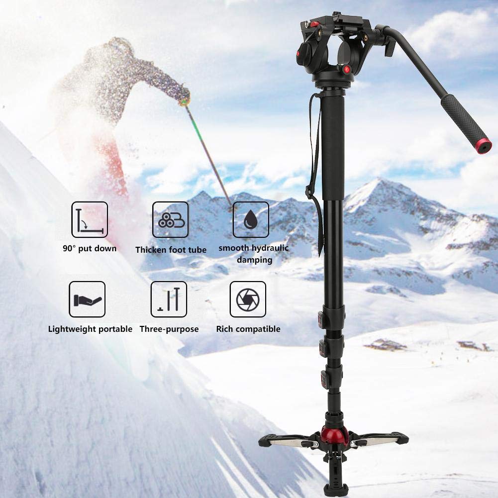 Aluminium Alloy Hydraulic Ballhead Monopod Stable Unipod for Central Dynamic Equilibrium Panorama Shot