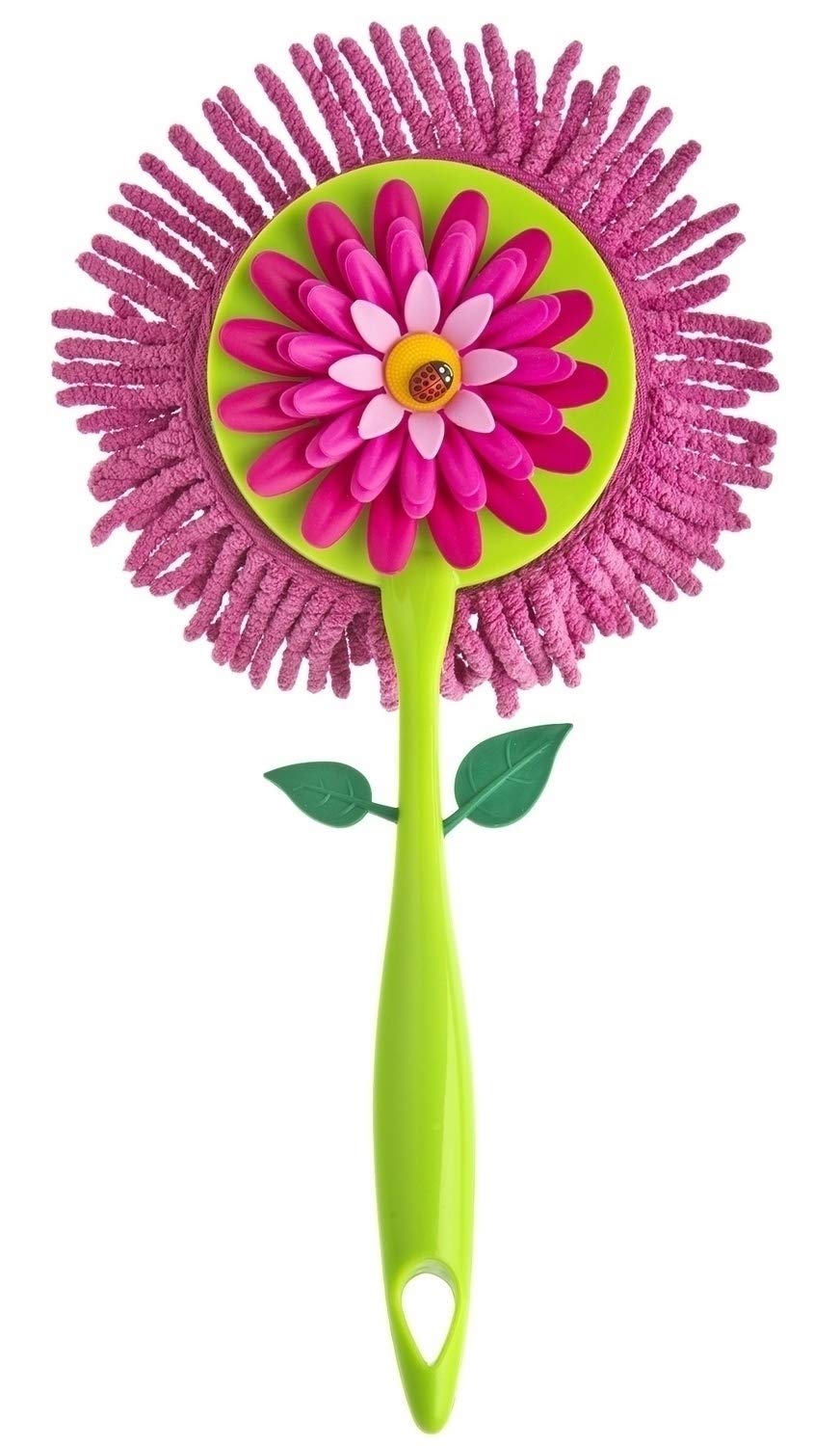 VIGARby Addis Flower Power Microfibre Duster, Green/Pink