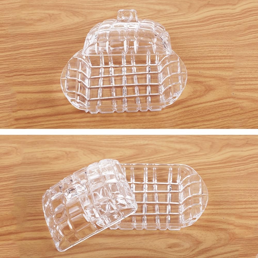 Contenedor de mantequilla Mantequera cuadrada de vidrio transparente con tapa for restaurante, hotel y utensilios cocina