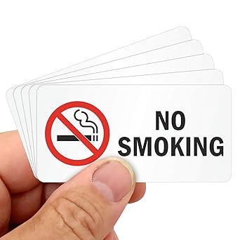 SmartSign No Smoking Stickers, Pack of 5 Labels | 1.5